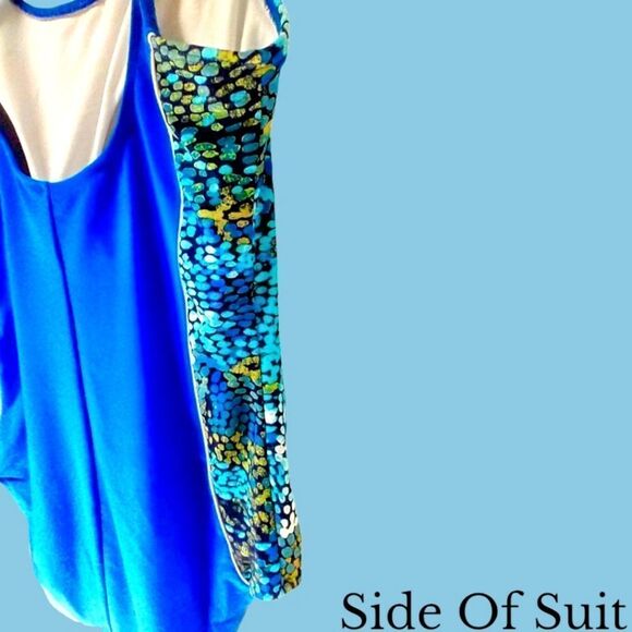 NWOT CATALINA Women's Water Color Pattern One Piece Swim Suit - Picture 4 of 7